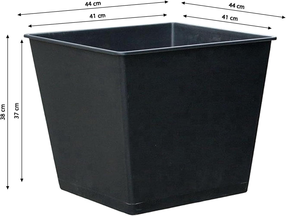 Ghiveci universal Dehner, aprox. 44,5 x 44,5 x 39 cm, plastic, negru