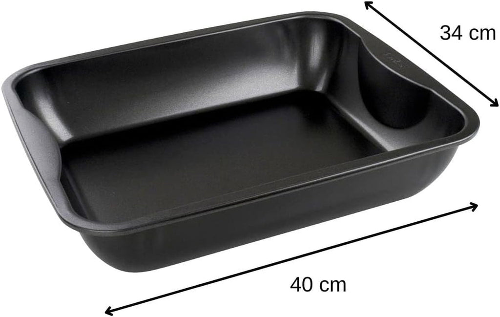 Zenker Xxl-Brat- Und Auslaufform (40 X 8 X 34 Cm) SPECIAL COOKING, Rechteckige Ofenform Mit Antihaftbebeschichtung, Backblech Für Krosse Braten & Saftige Aufläufe (Farbe: Schwarz), Menge: 1 Stück Matrite si tavi pentru copt Naty Shop