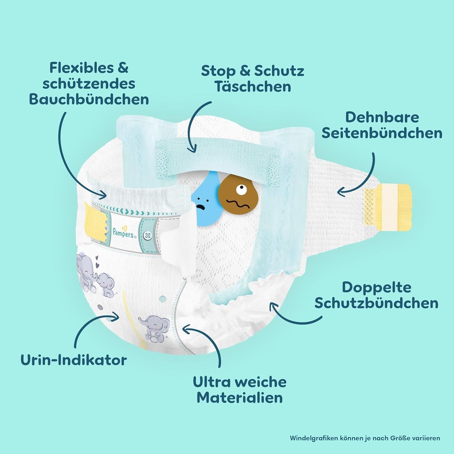 Pampers Premium Protection Rozmiar 5, 152 pieluszki, 11kg-16kg, nasza nr 1 ochrona przed skórą i zaciekami