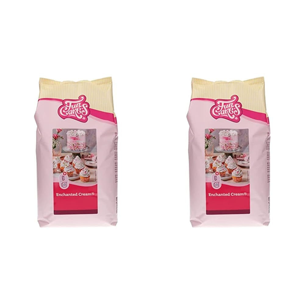 Funcakes Mix Für Enchanted Cream®: Einfach Zu Verwendende, Sehr Leichte Und Flauschige Schneeweiße Creme, Perfekt Zum Füllen Und Abdecken Von Kuchen Oder Als Belag Für Cupcakes, Halal., 900 G Amestec pentru copt si gatit Naty Shop 4 Kg (Packung Mit 2) Vanille