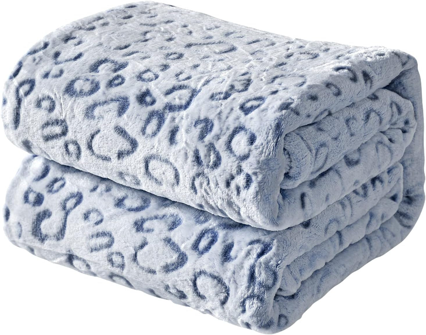 FY FIBER HOUSE flanel fleece throw, pătură din microfibră cu imprimare 3D ghepard, 228 X 274 cm, violet Plapumi si pilote Naty Shop Leopard albastru 40 "X50"