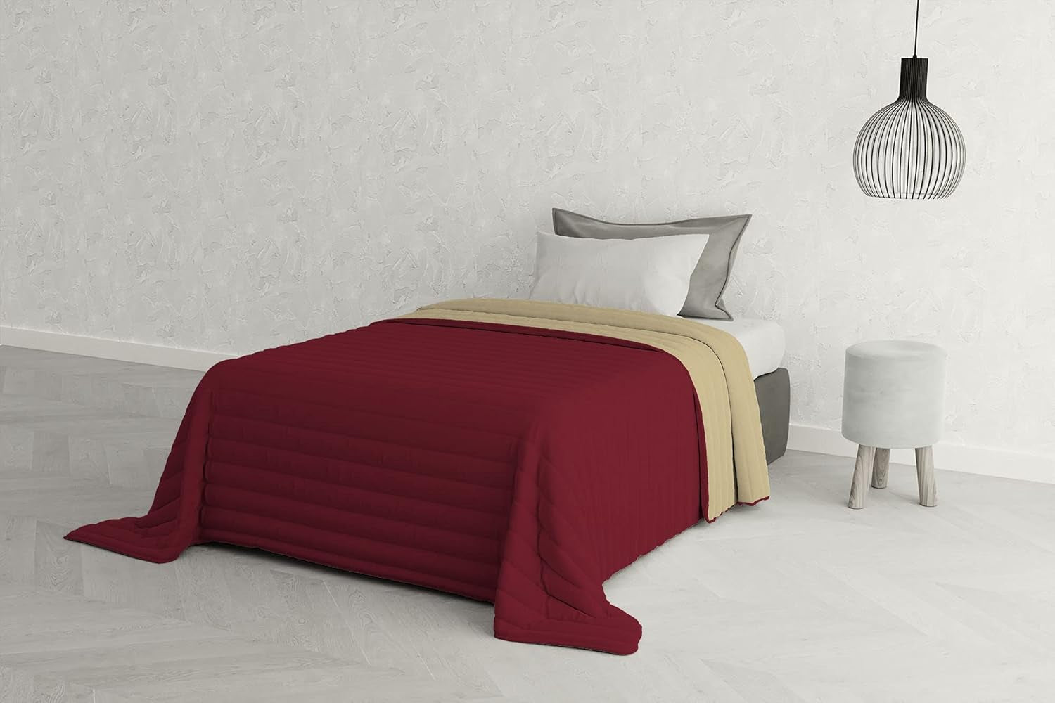 Włoska pościel Estivo łóżko pojedyncze, pościel, Aqua, 170 X 270 Cm Kołdry i kołdry Naty Shop Bordeaux/Panna 170 X 270 Cm