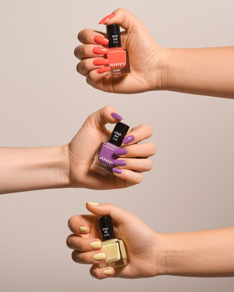 ANNY Nail Polish - Wysokiej jakości, trwały, odporny na odpryski i szybkoschnący kolorowy lakier do paznokci, kolor: Lemon Talk - 15 ml