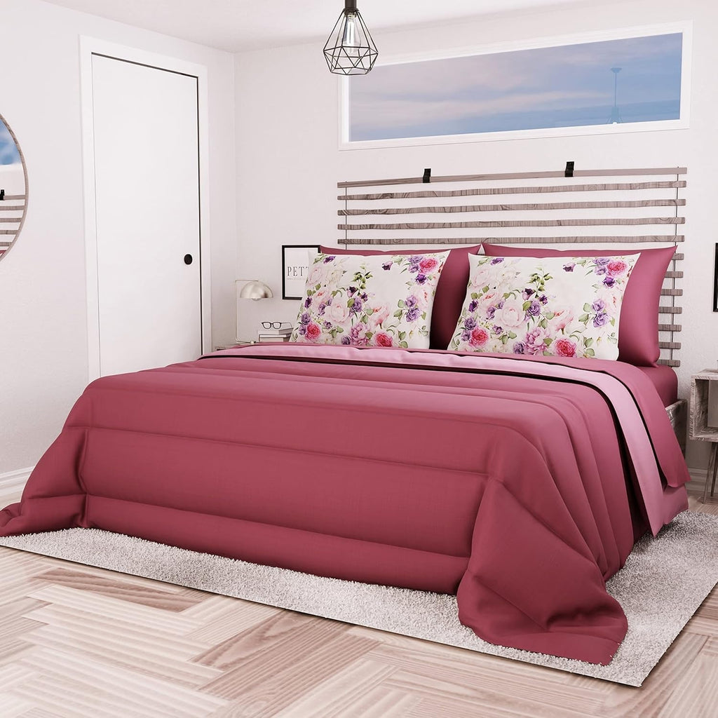 PETTI Artigiani Italiani - Cuvertură de iarnă pentru pat dublu, maxi, monocoloră, față-verso, alb, gri, 100% Made in Italy Plapumi si pilote Naty Shop Prună Dimensiune pat 100X200: [Plapuma 170 X 260 Cm]