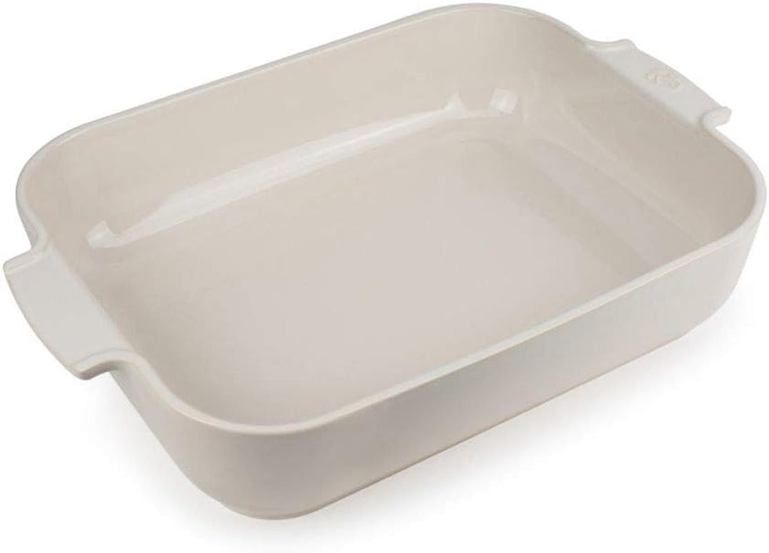 Peugeot Appolia Rechteckige Auflaufform Mit Griffen, Keramik, Schiefer / Grau, 8,3X40,5X27,2 Cm, Fassungsvermögen: Ca. 4 L, 60022 Formy i blachy do pieczenia Naty Shop Ecru