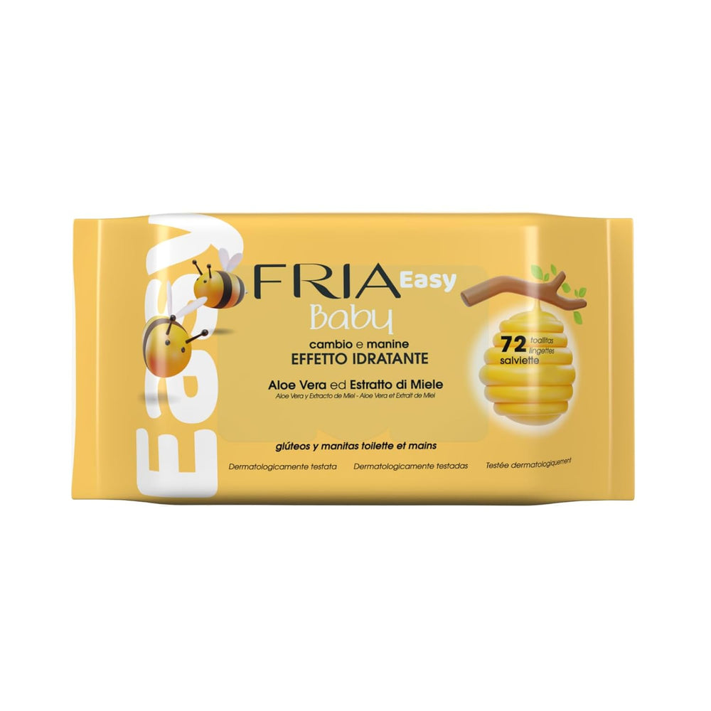 Chusteczki nawilżane Easy Baby z ekstraktem z aloesu i miodu nawilżające skórę, testowane dermatologicznie, opakowanie 20 szt. chusteczek