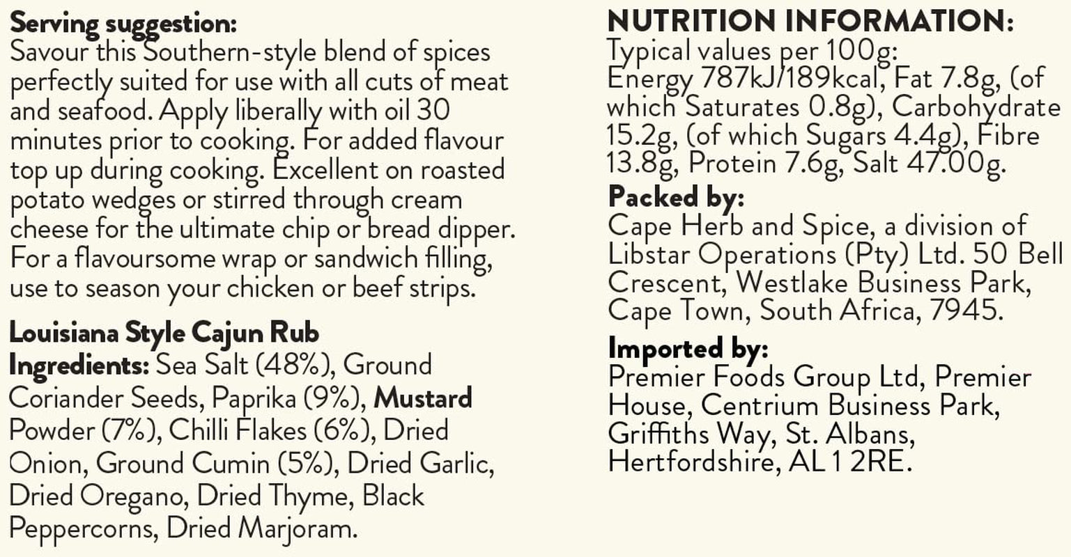 Rub, Louisiana Cajun g, 100 g