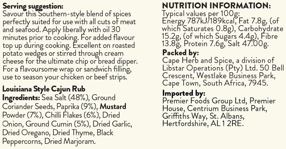 Rub, Louisiana Cajun g, 100 g