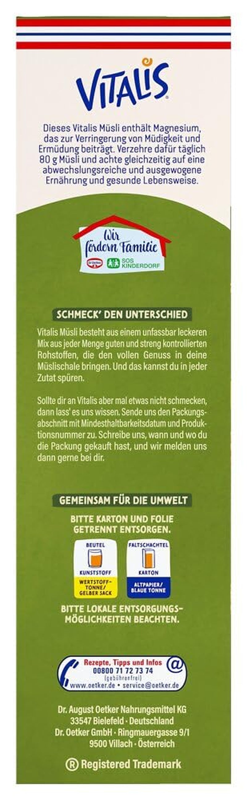 Dr. Oetker Vitalis Classic Crispy Muesli: Duże opakowanie chrupiącego musli śniadaniowego z rodzynkami, 1 opakowanie, 1,5 kg