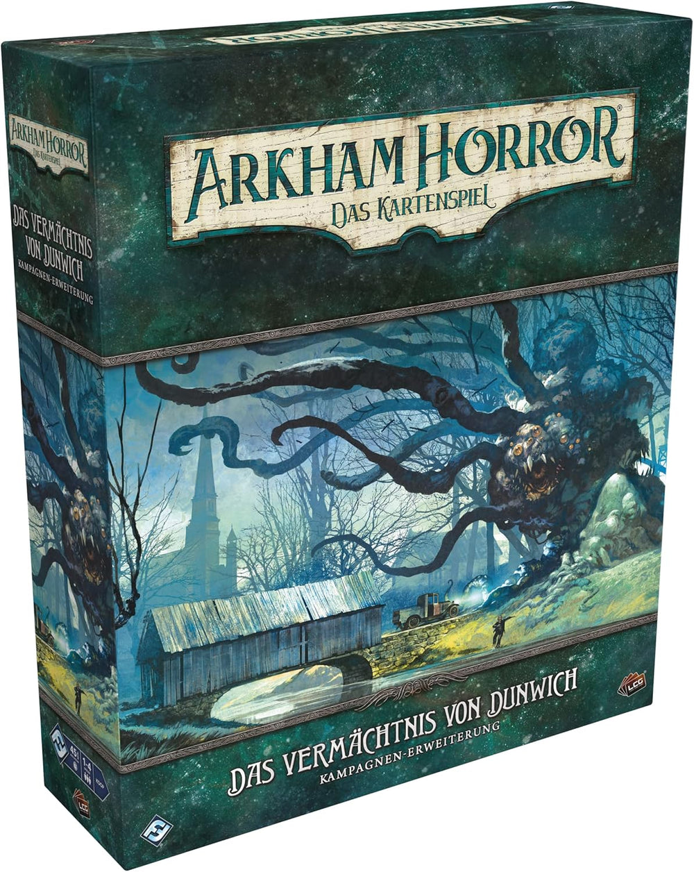 Gry o lotach fantasy, Horror w Arkham: LCG, Gra podstawowa, Gra ekspercka, Gra karciana, 1–4 graczy, Wiek 14+, 45+ minut, Niemiecki, Wielokolorowy, Kolorowy