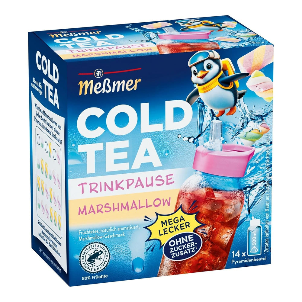 Meßmer Cold Tea Sommer-Beere | 14 pliculețe piramidale | Fără gluten | Fără lactoză | Vegan