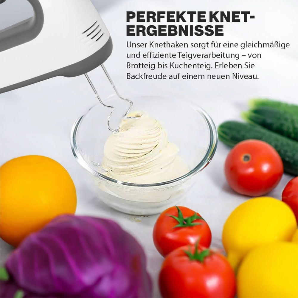 Mikser Clatronic | Silnik Kraftvoller 400 W | Mikser ręczny | Turbostufe i 5 Geschwindigkeitsstufen | Mikser ręczny | Spülmaschinengeeignete Edelstahlquirle Und -Knethaken | HM 3775 Kuchnia Naty Shop