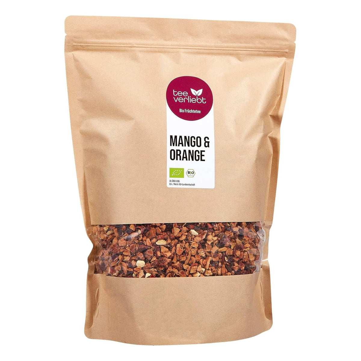 Teeverliebt - Ceai de fructe vrac Mango &amp; Orange 1000 G I Ceai de fructe vrac I Amestec de ceaiuri de vară din culturi ecologice controlate I Ceai de fructe organic vrac 1 kg