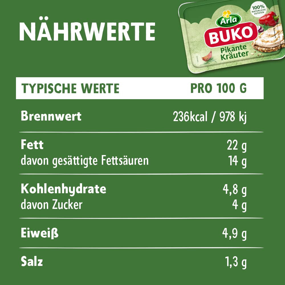 Pikante Kräuter Frischkäse| 10x 200g | 100% naturalne składniki Ohne Konservierungsstoffe, Zagęszczacze i Gesmackverstärker