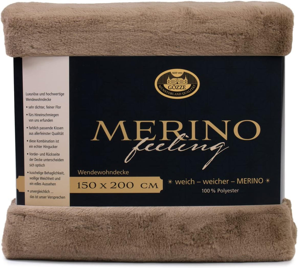 Gözze - Wygodny koc, dwustronny, wysoka gęstość 600 G/M², 150 x 200 cm - Ciemnozielone łóżka i koce Besuche den GÃ¶zze-Store Taupe 150 x 200 cm