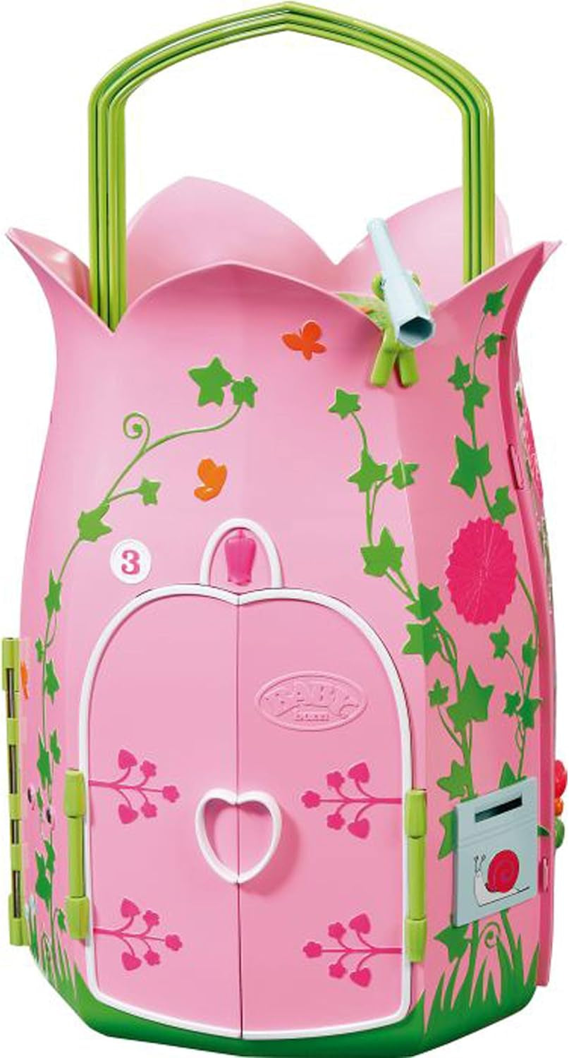 BABY Born Storybook Cottage, składany domek dla lalek 18 cm ze stołem, kominkiem, leżakiem i teleskopem, różowy zielony, 833803 Zapf Creation Dollhouses Naty Shop Domyślny tytuł