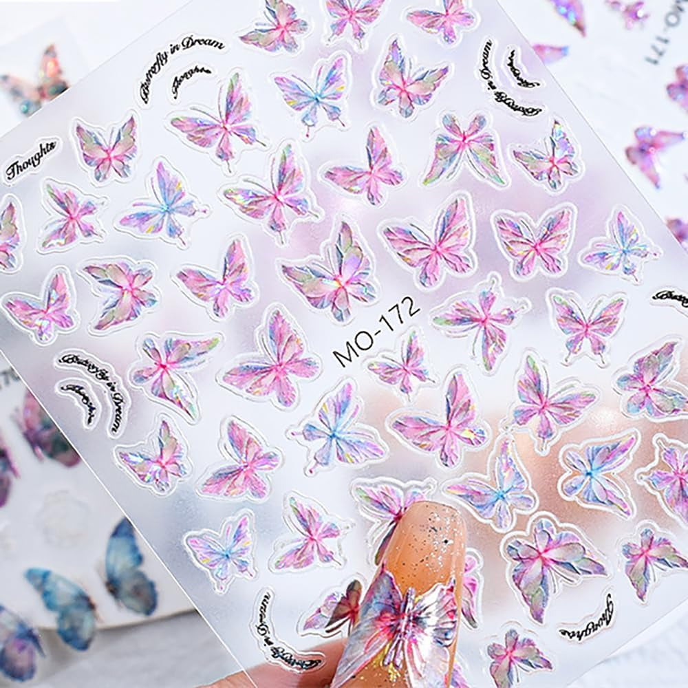 5D în relief fluture unghii autocolante autoadezive fluturi decorare unghii autocolante aurora fluture unghii arta autocolante accesorii unghii design fluture unghii autocolante nail art autocolante