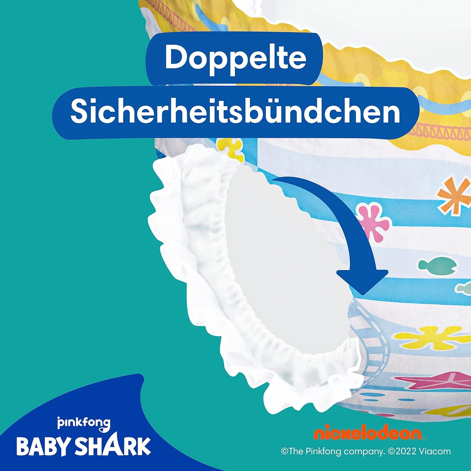 Pampers Splashers Baby Shark Edycja limitowana Jednorazowe pieluchy do pływania 4-5, 11, 9kg-15kg, zapewniające bezpieczną ochronę w wodzie