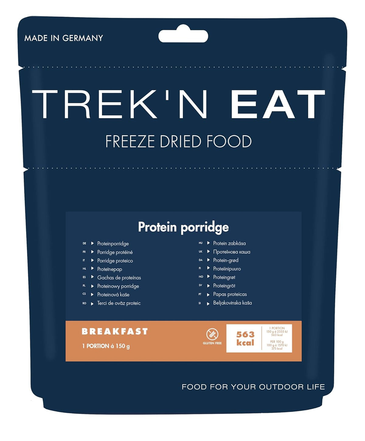 Trek'n Eat Protein Owsianka – wysokobiałkowe śniadanie na świeżym powietrzu | Stół liofilizowany na kemping, wędrówki i wyprawy | Sycące, szybkie w przygotowaniu, idealne w podróży