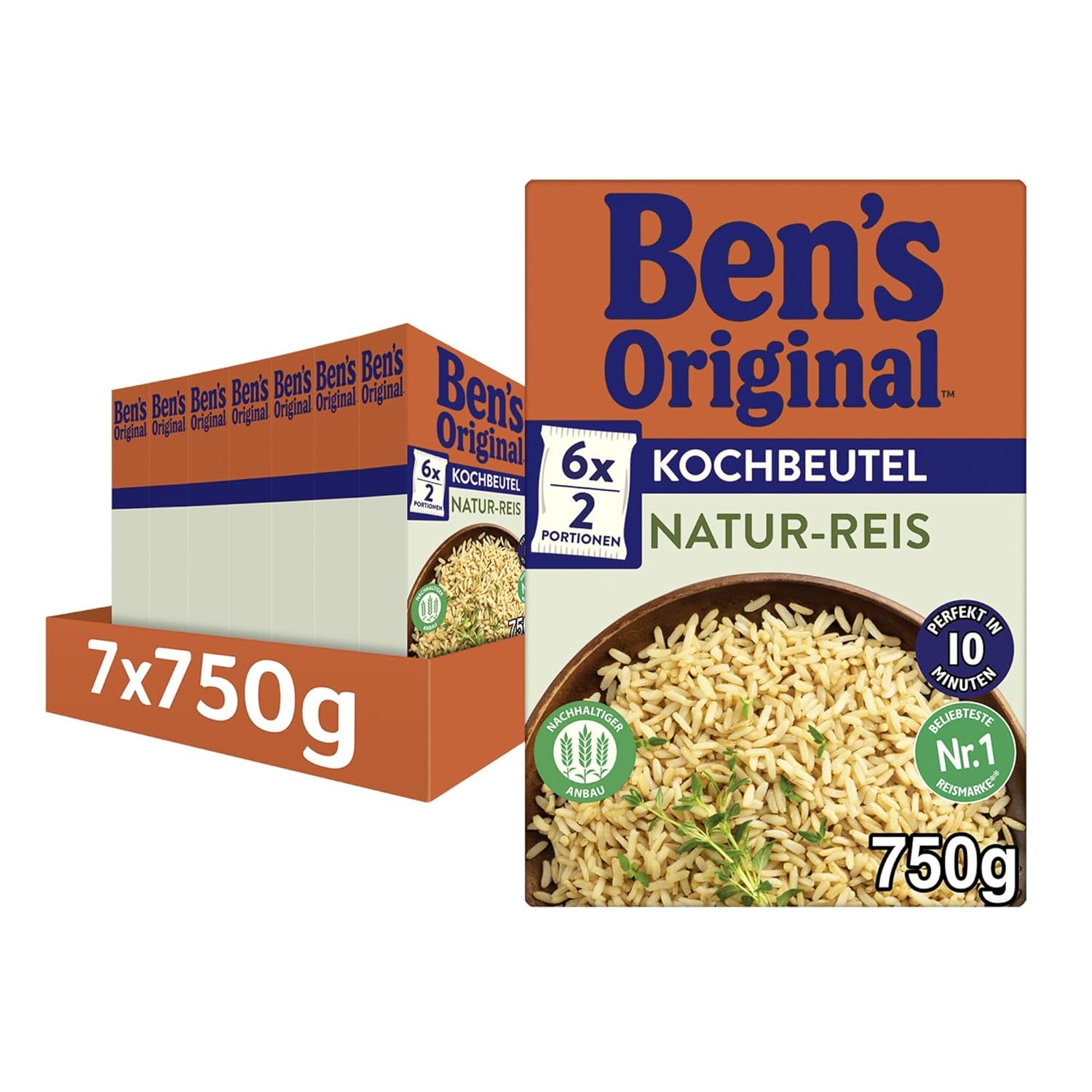BEN'S ORIGINAL™ ryż naturalny w torebce, 9 x 500 g