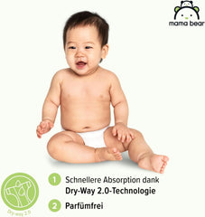 Pieluchy Mama Bear Disney Ultra Dry rozmiar 4 (8-14 kg), białe, 84 sztuki (1 opakowanie) Naty Shop