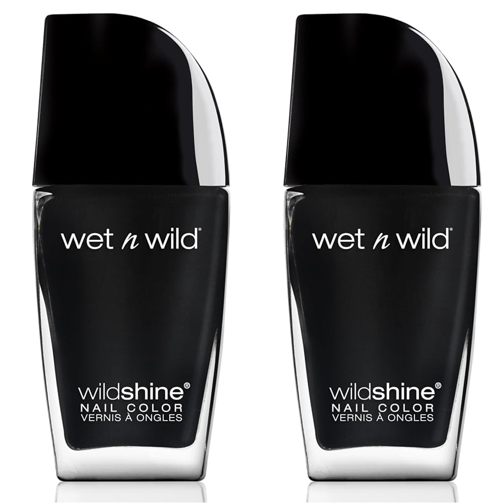 Lakier do paznokci Wet n Wild Wild Shine, bez formaldehydu, toluenu i ftalanów, długotrwała formuła szybkoschnąca, łaskoczący róż (2 szt.)