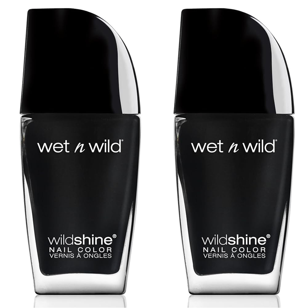 Lakier do paznokci Wet n Wild Wild Shine, bez formaldehydu, toluenu i ftalanów, długotrwała formuła szybkoschnąca, łaskoczący róż (2 szt.)