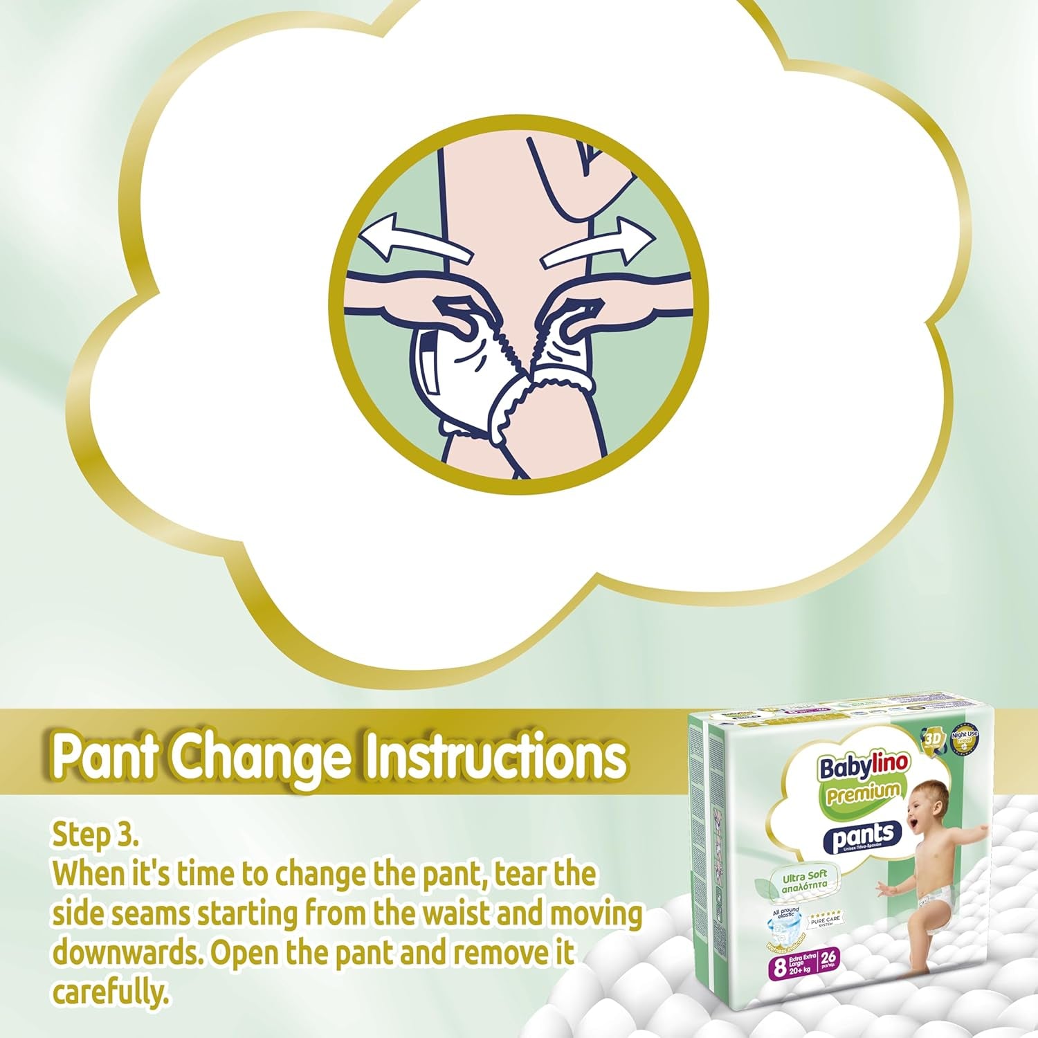 Spodnie Premium rozmiar 8 z ultramiękkim filtrem, XXL (20+ kg), 104 sztuki