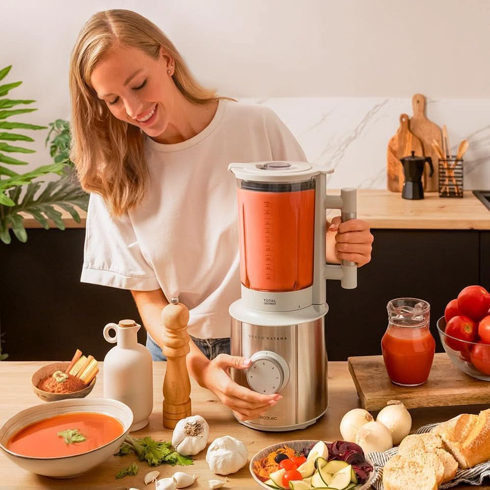 Mikser stojący Cecotec Grand Katana 2700MAX Total Destroy W. Maximalleistung 2700W, Gegenläufige Technologie, 8-Klingen-Messer Mit Schwarzer Titanbeschichtung, Thermoresistenter Krug 1,8L Matka i Dziecko Naty Shop