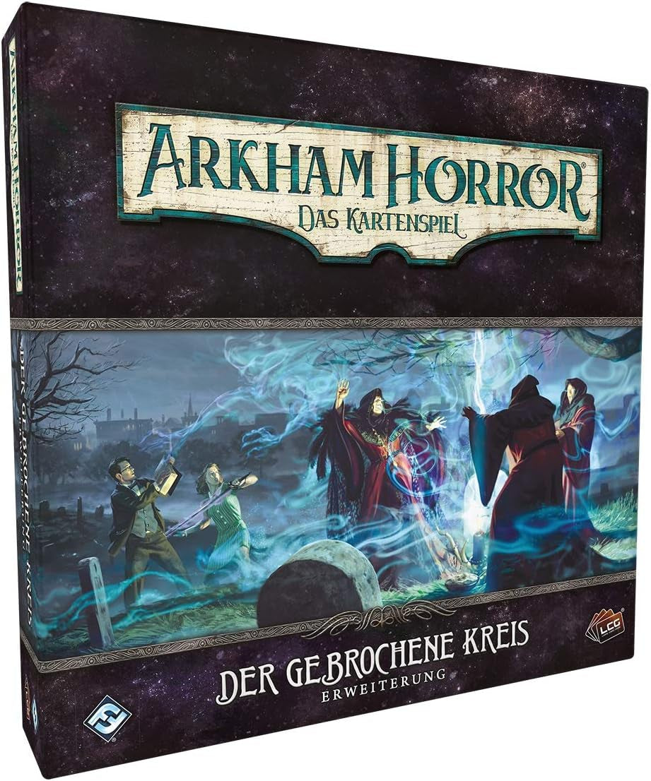Gry o lotach fantasy, Horror w Arkham: LCG, Gra podstawowa, Gra ekspercka, Gra karciana, 1–4 graczy, Wiek 14+, 45+ minut, Niemiecki, Wielokolorowy, Kolorowy