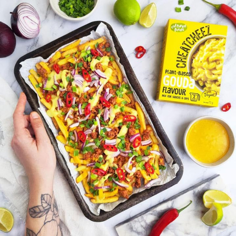 Cultured Foods Wegański zestaw 3-er Wegański makaron z serem, sosem Gouda, sosem Cheddar, Laktosefrei Glutenfrei MAC i CHEEZ CHEATCHEEZ