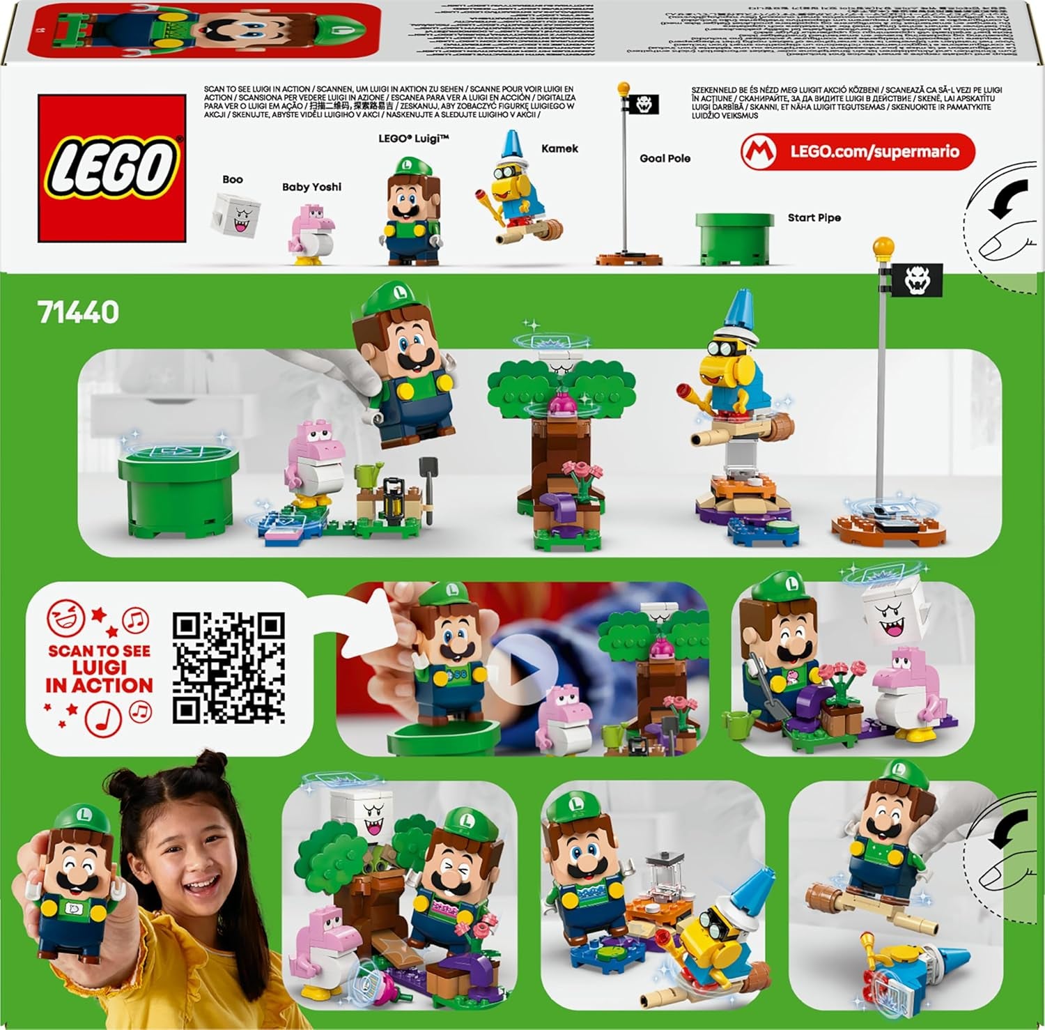 LEGO Super Mario Abenteuer z interaktywnym Luigi, Nintendo Geschenk für Jungen, Mädchen i Gamer ab 6 Jahren, Abenteuer-Spielset für Kinder z różowym Baby Yoshi 71440