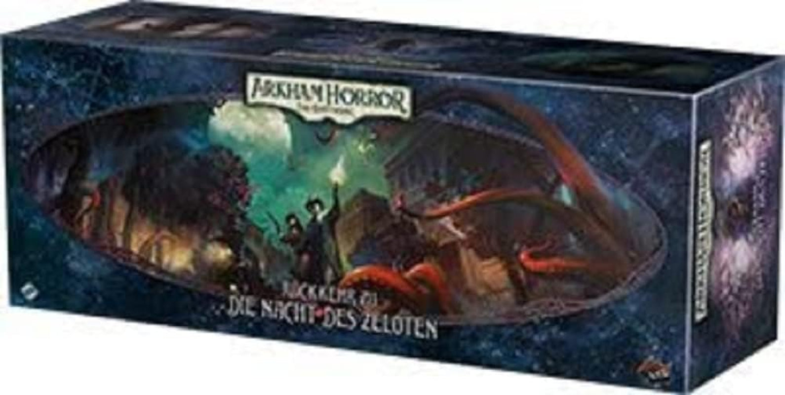 Gry o lotach fantasy, Horror w Arkham: LCG, Gra podstawowa, Gra ekspercka, Gra karciana, 1–4 graczy, Wiek 14+, 45+ minut, Niemiecki, Wielokolorowy, Kolorowy