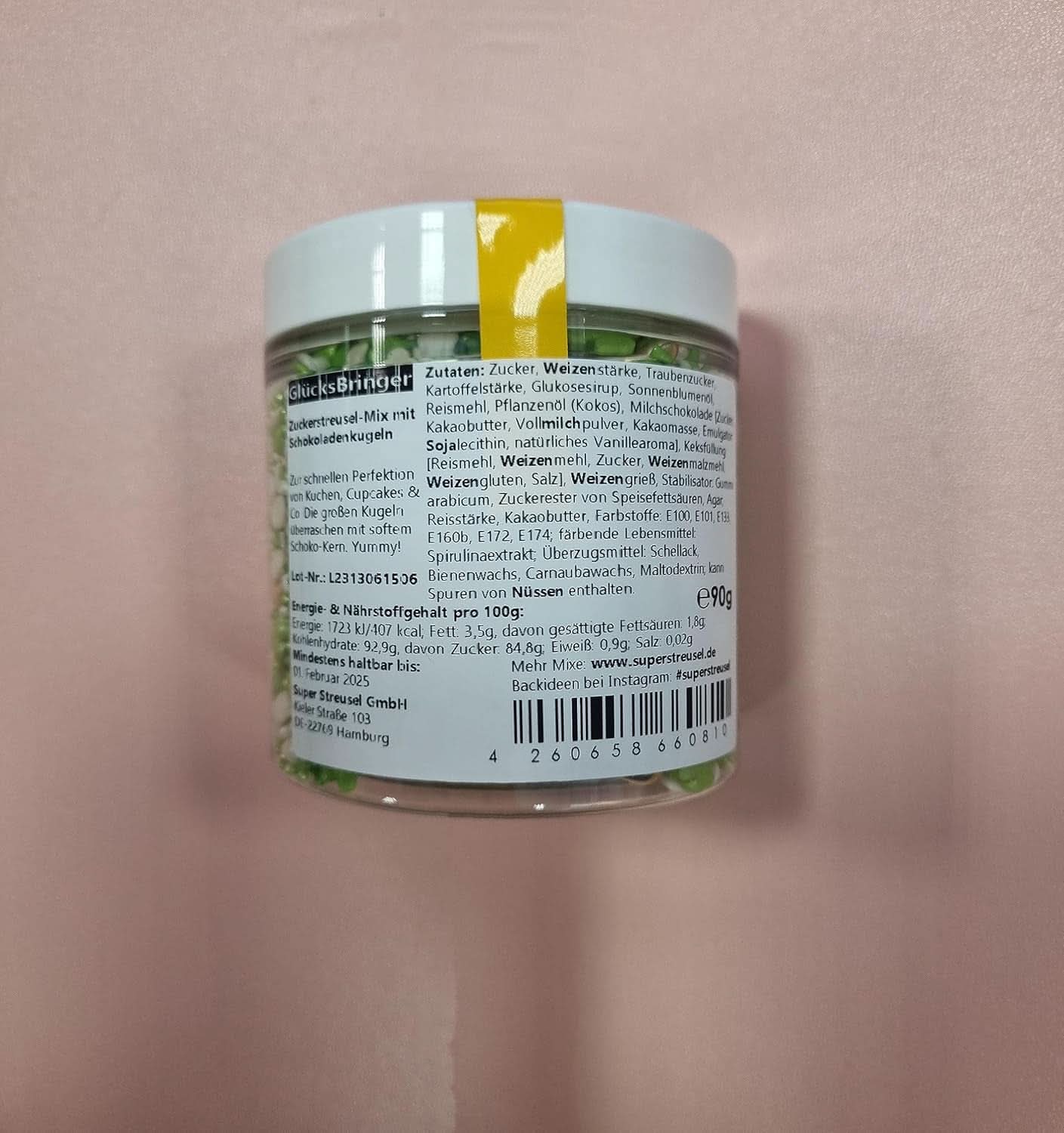 Super Streusel, Lucky Charms, posypka z zielonego cukru, 90 gramów posypki Naty Shop