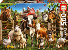 Educa - Puzzle 500 elementów dla dorosłych | Niegrzeczne zwierzęta hodowlane. Wymiary: 48 x 34 cm. Zawiera klej do puzzli Fixpuzzle. Przez 11 lat (19905) Puzzle Naty Shop Domyślny tytuł