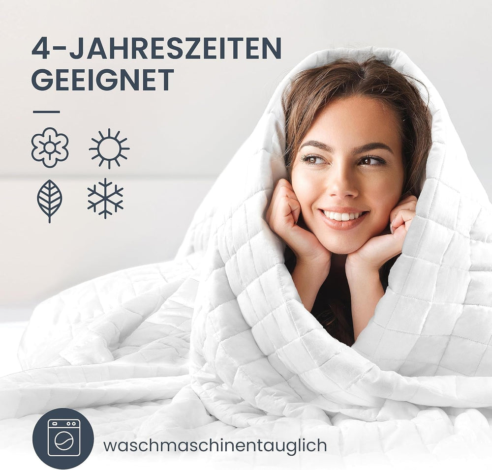 Koc terapeutyczny 7 kg I 135X200Cm I Zapewnia spokojny sen I Wysokiej jakości koc obciążany wykonany z oddychającej bawełny I Odprężający i terapeutyczny - W zestawie pudełko do pakowania z uchwytem do przenoszenia. Łóżka i koce Besuche den mÃ¼Ã¼d-Store