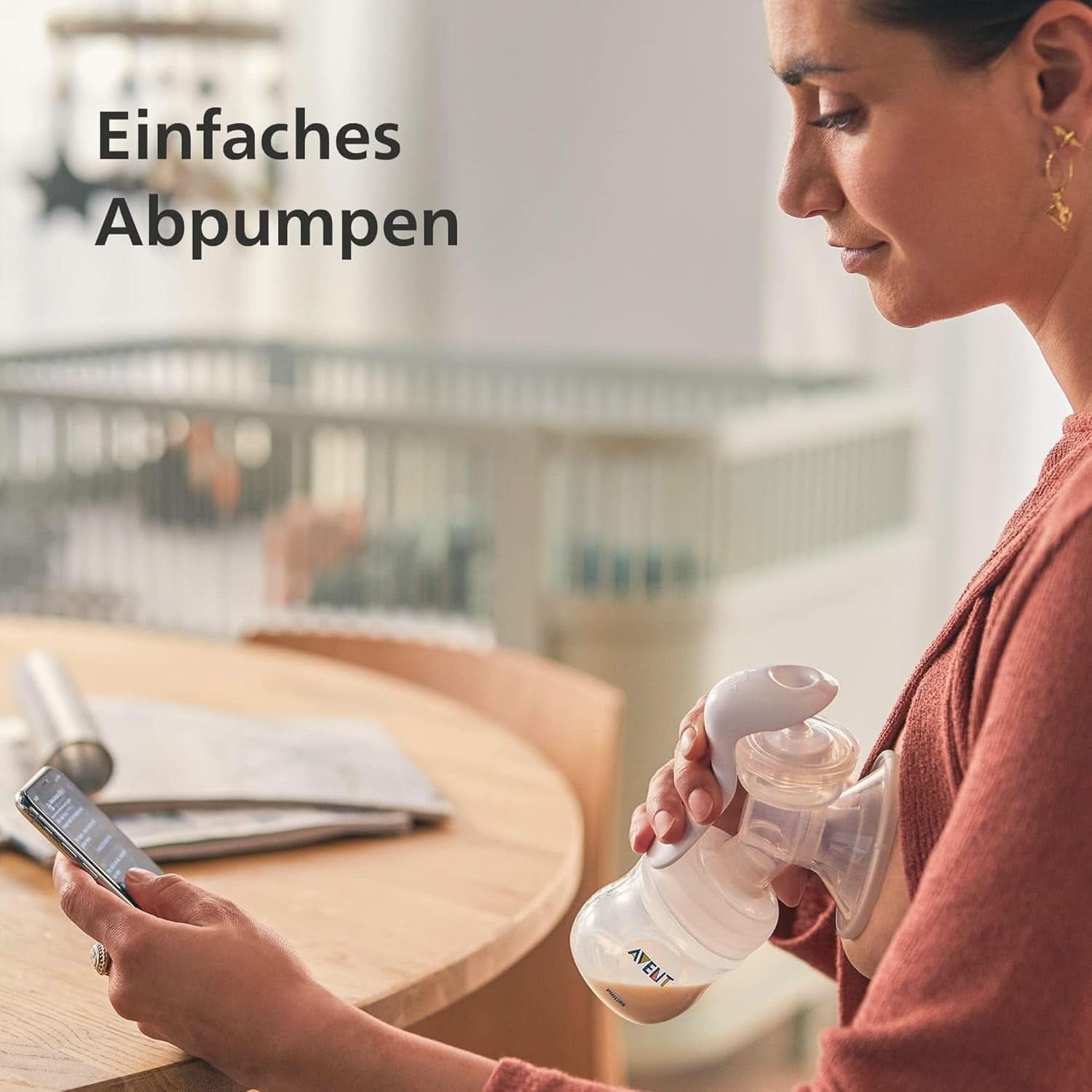 Philips Avent Handmilchpumpe - Einfaches Abpumpen, Mit Natural-Motion Technologie, Bpa-Frei (Modell SCF430/01) Akcesoria przezroczyste Żywność i karmienie piersią Bebe Naty Shop