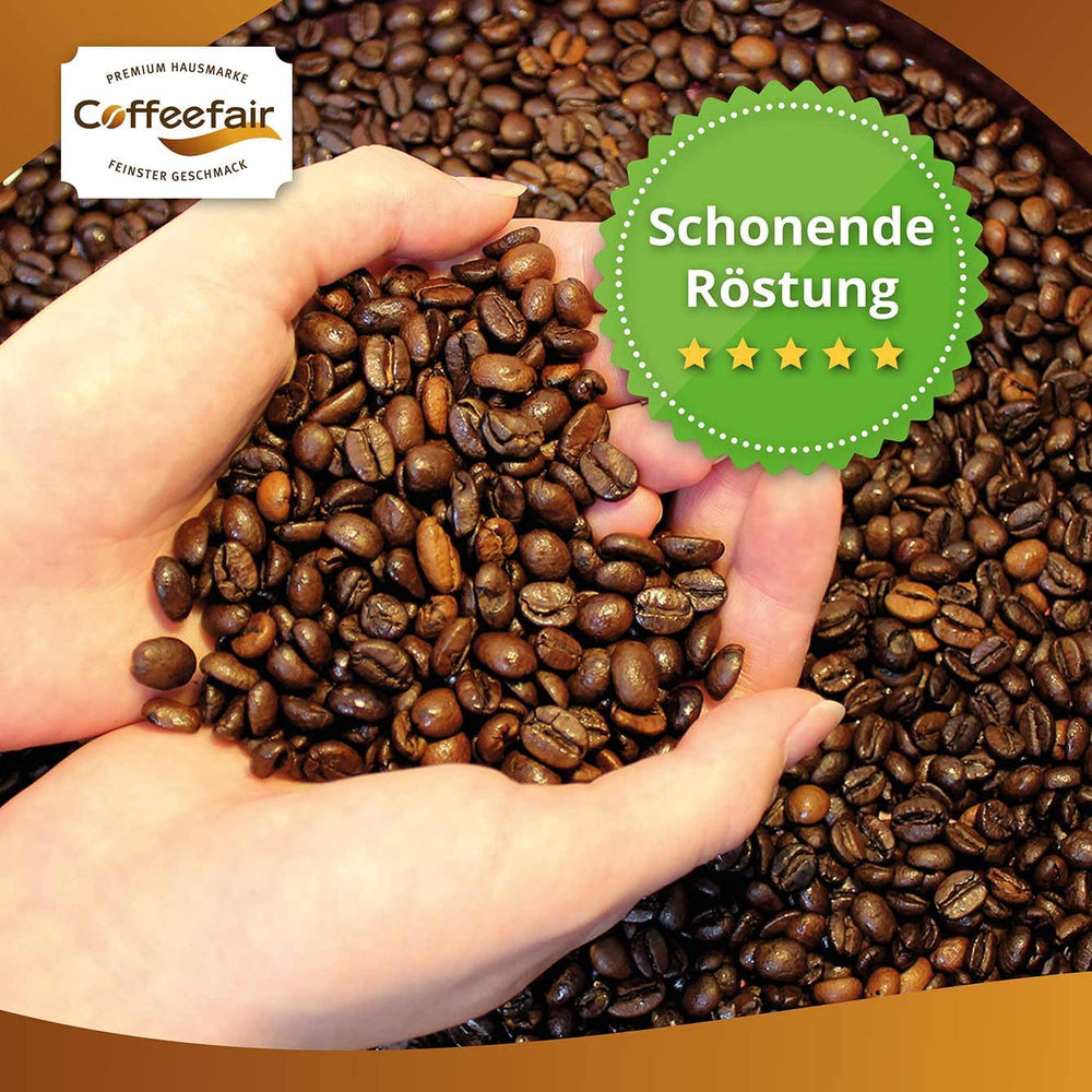 Coffeefair Cafe Creme Kaffeebohnen in Barista Qualität - 1kg für Kaffeevollautomaten, Mischbohne für Kaffee oder Espresso verwendbar, schonende Trommelröstung