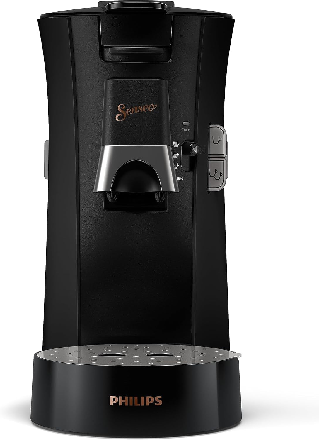 Espressor cu capsule PHILIPS Senseo Select cu selectare a intensității cafelei și funcție de memorare, fabricat din plastic reciclat, culoare: negru (CSA240/60)