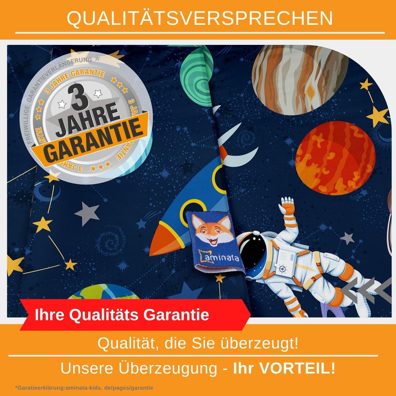 Pościel dziecięca Aminata Kids, kosmos, bawełniana Pościel - dziecięca Naty Shop