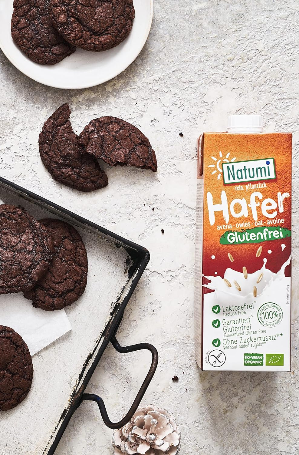 Natumi Bio Haferdrink Glutenfrei, 8 x 1L - Naturland zertifiziert, Laktosefrei, Glutenfrei, Ohne Zuckerzusatz, Bio, Wegańskie, Hergestellt mit deutschem Hafer, Milchfreie milchfreie Alternatywa