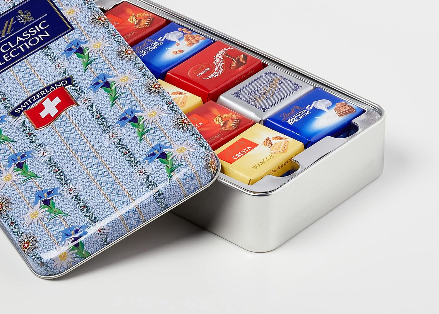 Pudełko czekoladek Lindt Swiss Classic Collection | Batony mlecznej czekolady | Mini Batony Czekoladowe | 185g | Czekoladowy prezent