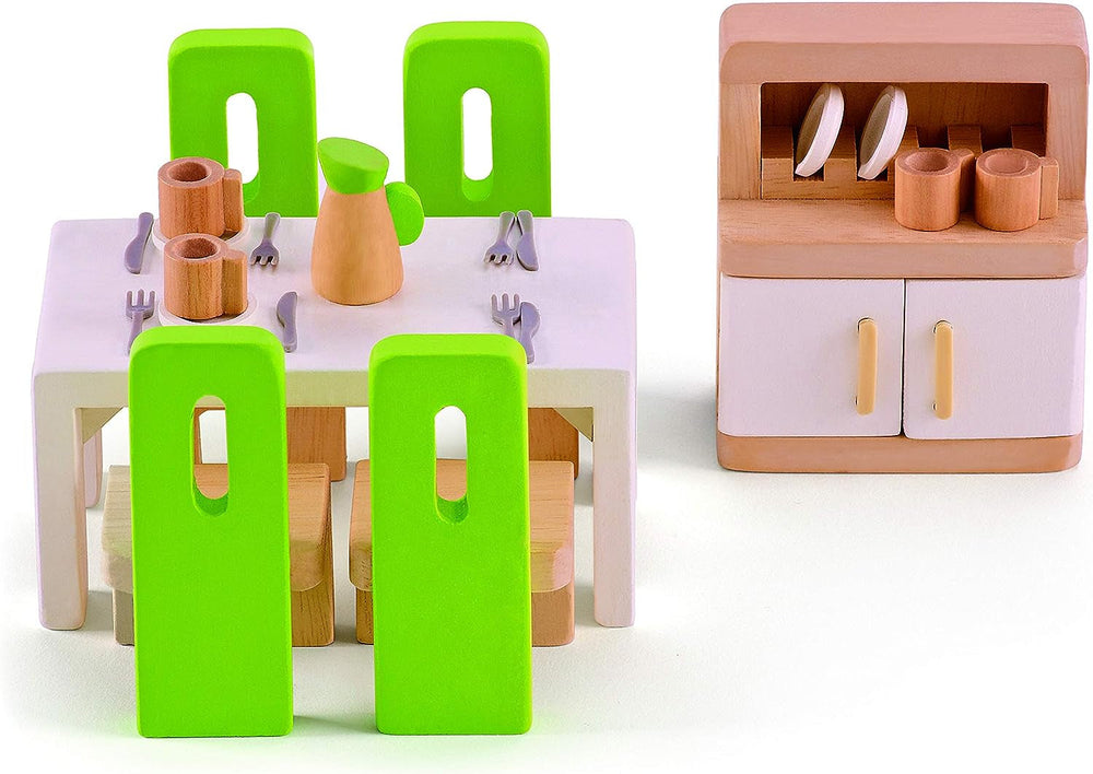 Hape E3459 - Pokój dziecięcy, mały Naty Shop Domki dla lalek Jadalnia