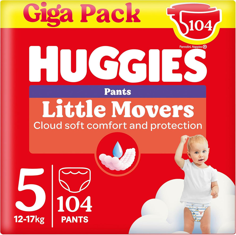 Spodnie Huggies Little Movers Disney, rozmiar 5, liczba 104 (2x52), pudełko miesięczne