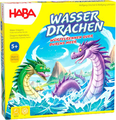 HABA Water Dragons - gra w kości i strategia dla dzieci 5+ - ekscytująca gra planszowa ze smokami i drewnianymi figurkami - gra rodzinna dla 2-4 graczy - 1307133001