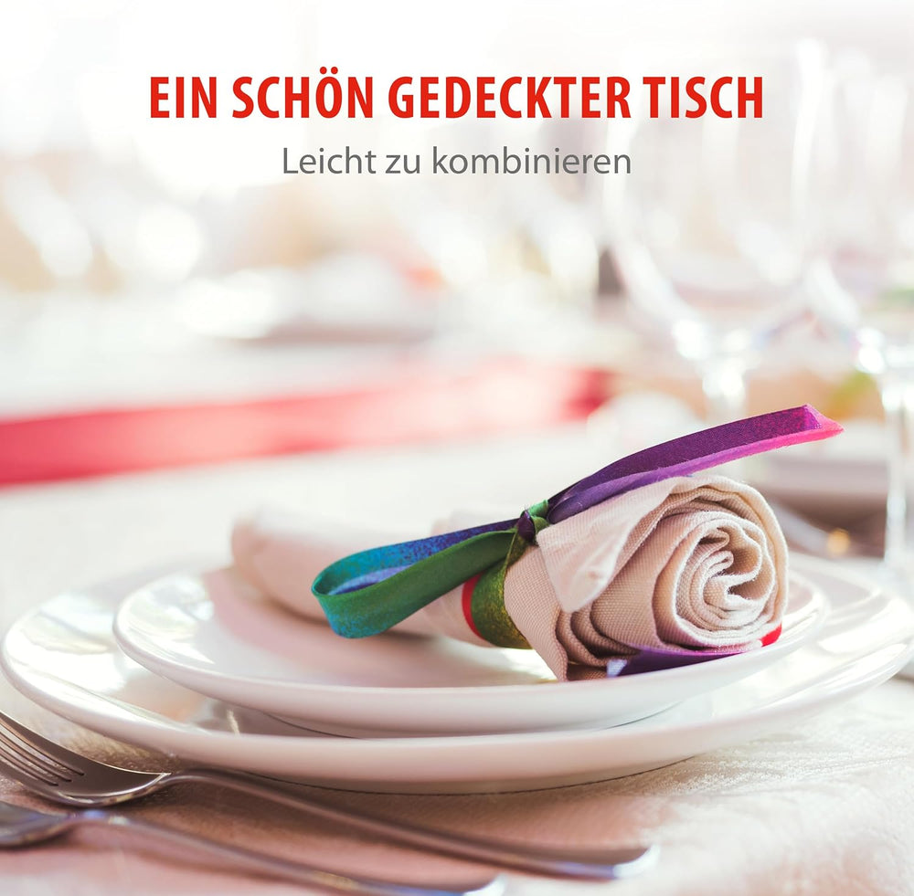 alpina Geschirrset 8 Personen - 40-teiliges Steingut Geschirr - Teller Set mit Speiseteller, Schalen und Kaffeebecher - Camping Geschirr - Mikrowelle- und Spülmaschinengeeignet - Weiß