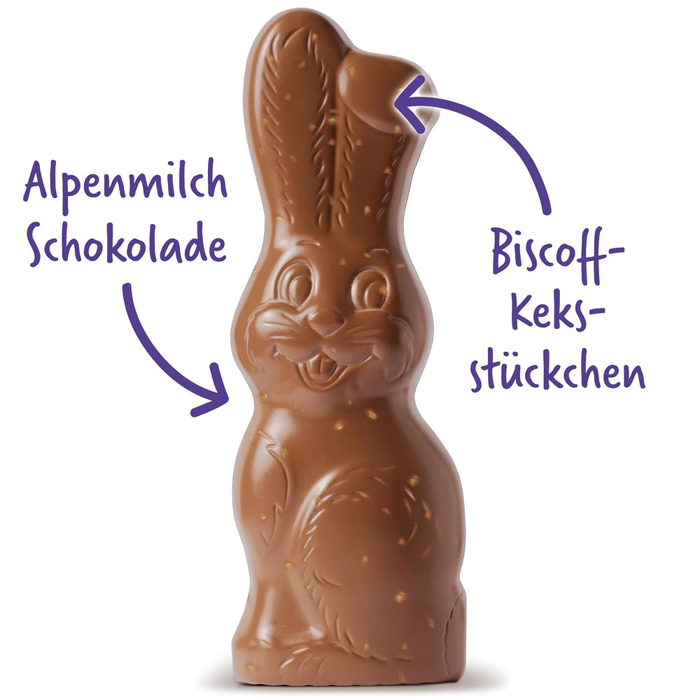 Milka Smiling Bunny Biscoff – delikatny zajączek wielkanocny z czekoladą i kawałkami ciastek Lotus Biscoff – 95g