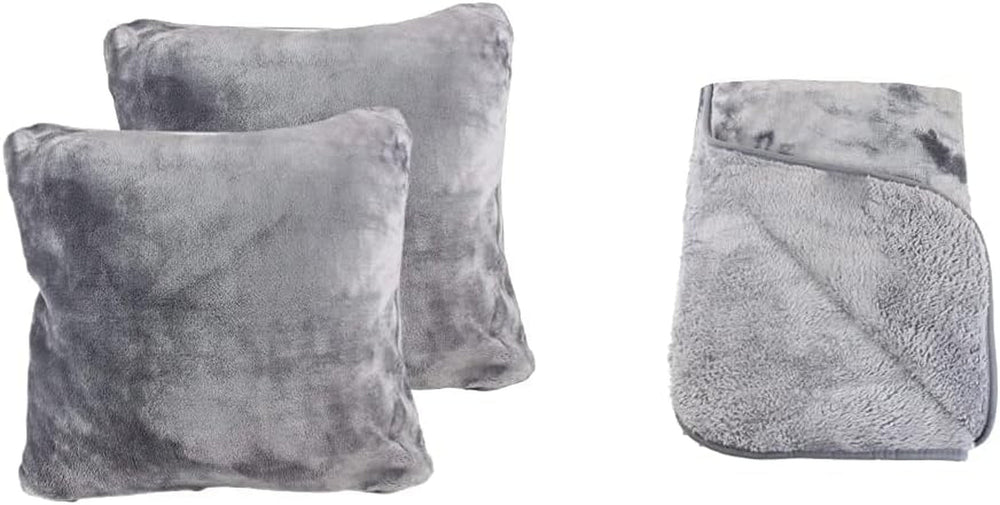 Amago - Wygodny koc o wyglądzie kaszmiru 220 x 240 cm - antracyt Łóżka i koce Amago Antracyt Wygodny koc + poszewka na poduszkę 220 x 240 cm