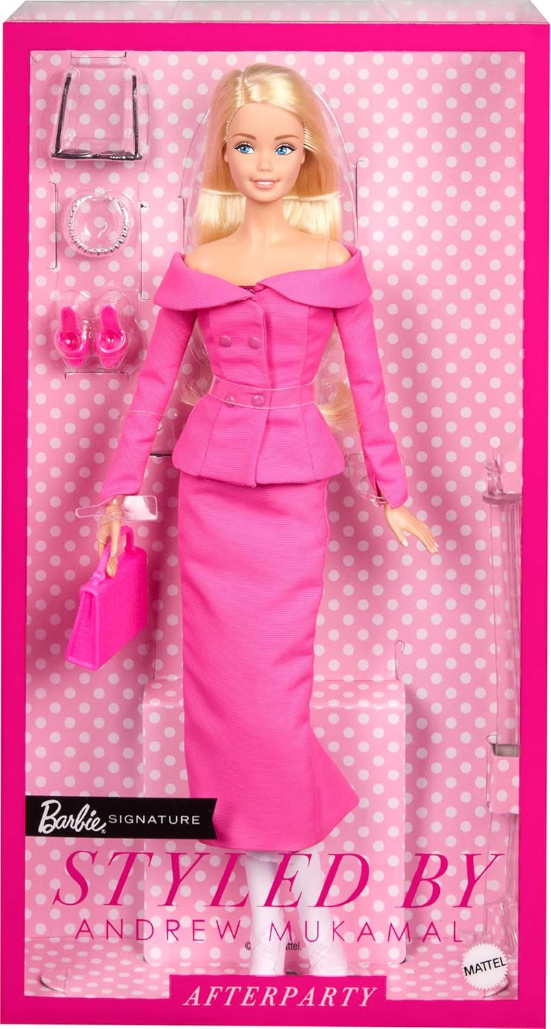 Barbie Signature gestylt von Andrew Mukamal Modepuppe, Sammlerstück mit 3 Looks für Tag und Abend sowie Accessoires, inklusive mit Ständer, JBH81