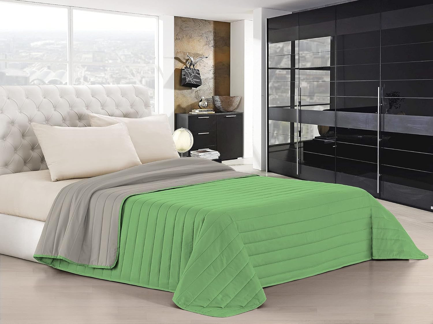 Lenjerie de pat italiană Estivo pat simplu, lenjerie, Aqua, 170 X 270 Cm Plapumi si pilote Naty Shop Verde/gri deschis Matrimoniale, 260X270Cm